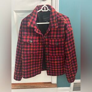 Sanctuary brand Shacket size medium. Excellent condition. Red and black